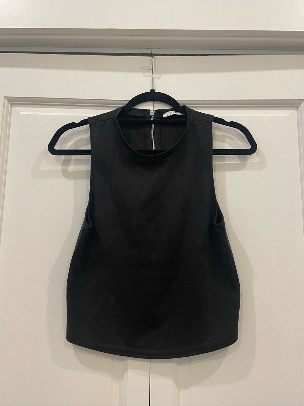 Zara Black Sleeveless Tank with Back Zip
